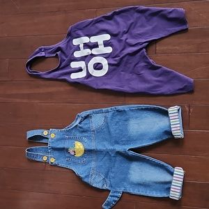 2 cute overalls for 2-3 year old